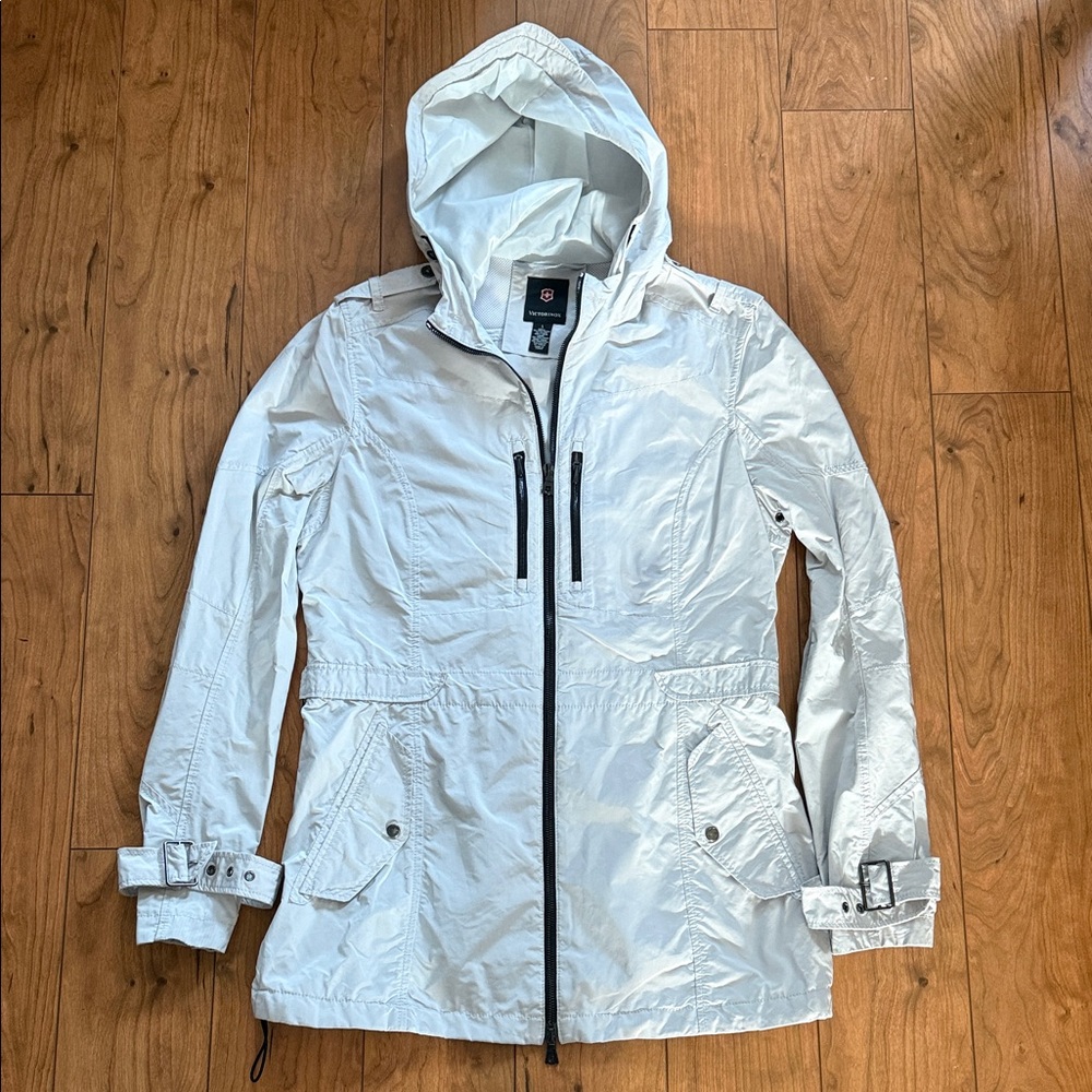Victorinox Women's Light Gray Hooded Utility Jacket, excellent condition